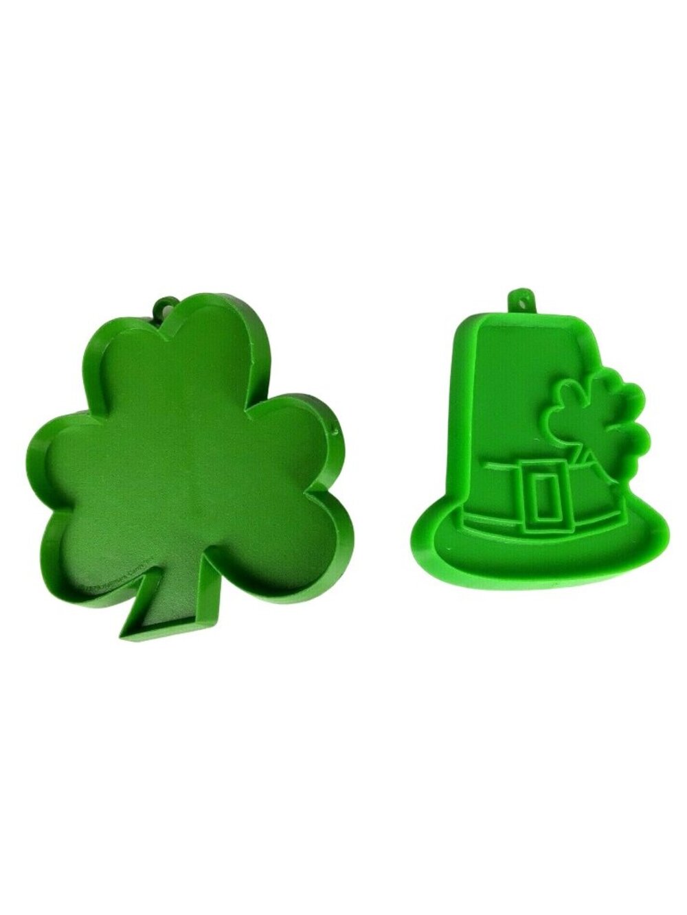 Hallmark St Patricks Day Cookie Cutters 2 Plastic Shamrock Leprechaun Hat